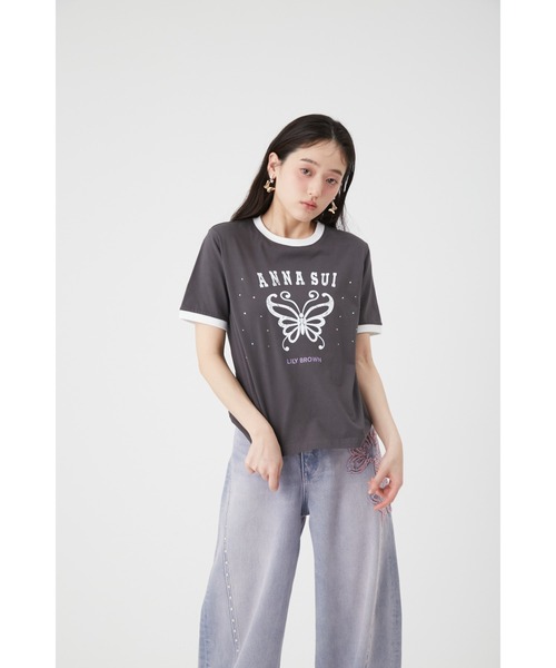ANNA SUI(アナスイ)の「【LILY BROWN×ANNA SUI】バタフライリンガーストーンTシャツ(Tシャツ/カットソー・レディース・ホワイト/ミント/チャコール・FREE)」の9枚目の写真
