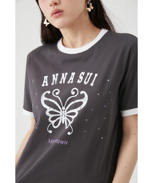 ANNA SUI(アナスイ)の「【LILY BROWN×ANNA SUI】バタフライリンガーストーンTシャツ(Tシャツ/カットソー・レディース・ホワイト/ミント/チャコール・FREE)」の8枚目の写真