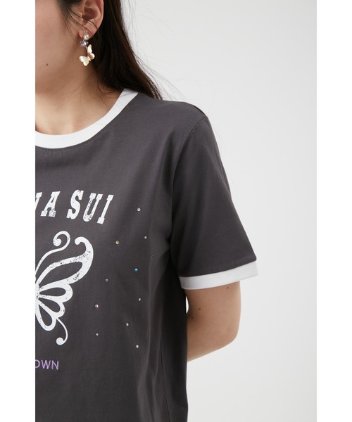 ANNA SUI(アナスイ)の「【LILY BROWN×ANNA SUI】バタフライリンガーストーンTシャツ(Tシャツ/カットソー・レディース・ホワイト/ミント/チャコール・FREE)」の7枚目の写真
