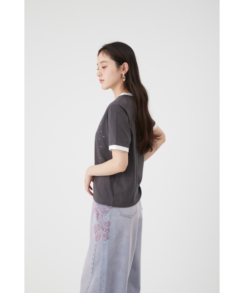 ANNA SUI(アナスイ)の「【LILY BROWN×ANNA SUI】バタフライリンガーストーンTシャツ(Tシャツ/カットソー・レディース・ホワイト/ミント/チャコール・FREE)」の5枚目の写真