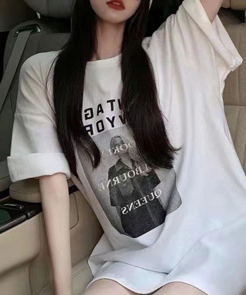 NEW GENTLEMAN（ニュージェントルマン）の「ミランダ フォトプリント オーバーサイズT（Tシャツ/カットソー・レディース・ホワイト/モカ/ブラック・XL/L/M）」の5枚目の写真