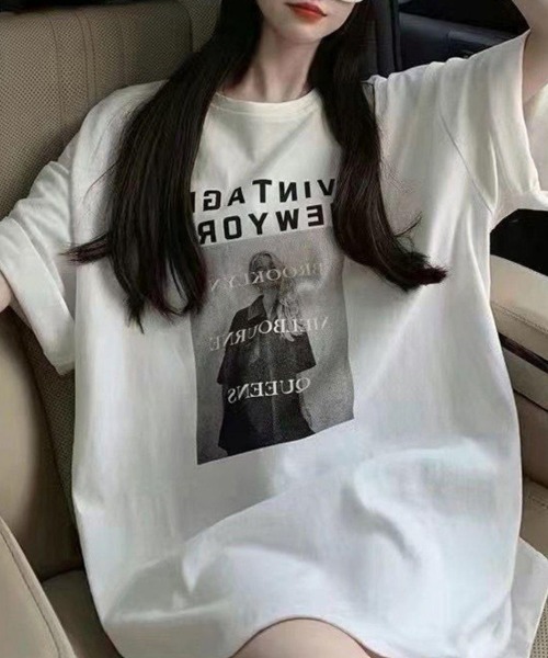 NEW GENTLEMAN（ニュージェントルマン）の「ミランダ フォトプリント オーバーサイズT（Tシャツ/カットソー・レディース・ホワイト/モカ/ブラック・XL/L/M）」の6枚目の写真