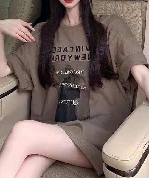 NEW GENTLEMAN（ニュージェントルマン）の「ミランダ フォトプリント オーバーサイズT（Tシャツ/カットソー・レディース・ホワイト/モカ/ブラック・XL/L/M）」の11枚目の写真