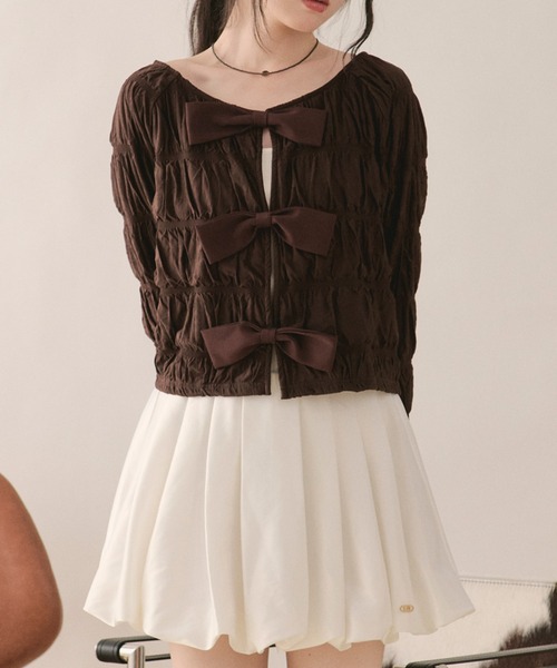 big ribbon long sleeve tops / ビッグリボンロングスリーブトップス