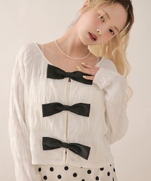 big ribbon long sleeve tops / ビッグリボンロングスリーブトップス