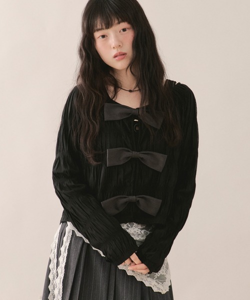 big ribbon long sleeve tops / ビッグリボンロングスリーブトップス
