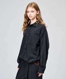 WETTEMPT（ウィテンプト）の「NYLON BICOLOR DRAWSTRING L/S SHIRT / ナイロンバイカラードローコードL/Sシャツ（シャツ/ブラウス・メンズ）」