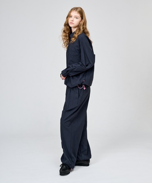 WETTEMPT（ウィテンプト）の「NYLON BICOLOR DRAWSTRING L/S SHIRT / ナイロンバイカラードローコードL/Sシャツ（シャツ/ブラウス・メンズ・グレー/ネイビー/ブラック・MEDIUM/SMALL/LARGE）」の15枚目の写真