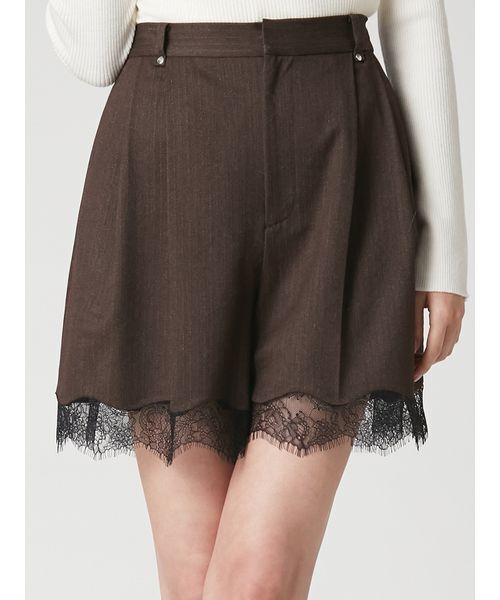 FRAY I.D(フレイアイディー)の「レーストリムショートパンツ(その他パンツ・レディース・チャコールグレー/ブラウン/ネイビー・1/0)」の10枚目の写真