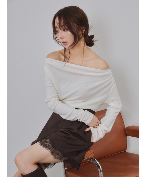 FRAY I.D(フレイアイディー)の「レーストリムショートパンツ(その他パンツ・レディース・チャコールグレー/ブラウン/ネイビー・1/0)」の2枚目の写真
