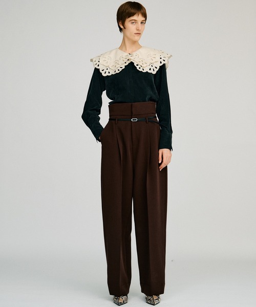 PRANK PROJECT（プランクプロジェクト）の「【2026Autumn Pre-Order】エンブロイダリースカラップカラーブラウス / Embroidery Scallop Collar Blouse（シャツ/ブラウス・レディース・ブラック/ホワイト・FREE）」の3枚目の写真