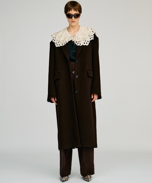 PRANK PROJECT（プランクプロジェクト）の「【2026Autumn Pre-Order】エンブロイダリースカラップカラーブラウス / Embroidery Scallop Collar Blouse（シャツ/ブラウス・レディース・ブラック/ホワイト・FREE）」の4枚目の写真