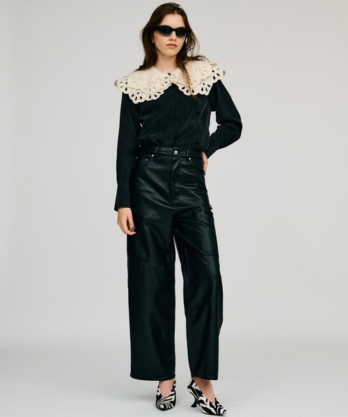 PRANK PROJECT（プランクプロジェクト）の「【2026Autumn Pre-Order】エンブロイダリースカラップカラーブラウス / Embroidery Scallop Collar Blouse（シャツ/ブラウス・レディース・ブラック/ホワイト・FREE）」の6枚目の写真