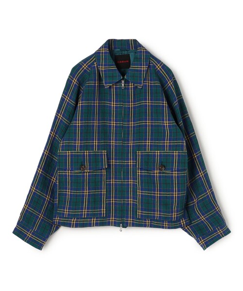 caban(キャバン)の「アイリッシュタータンチェック ジップアップブルゾン(ダッフルコート・メンズ・ダークブラウン/カーキ・L/S/M)」の1枚目の写真