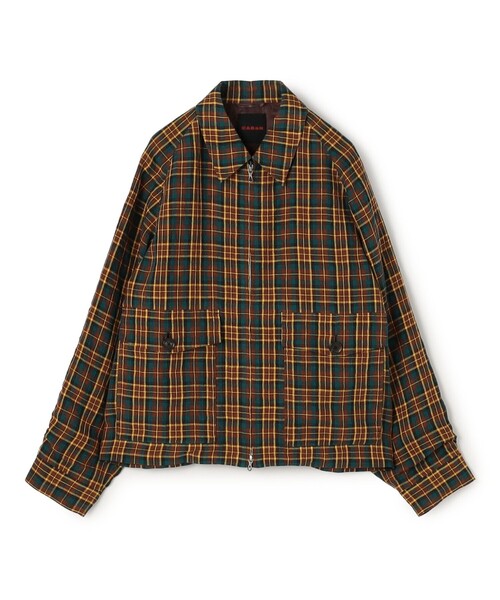 caban(キャバン)の「アイリッシュタータンチェック ジップアップブルゾン(ダッフルコート・メンズ・ダークブラウン/カーキ・L/S/M)」の3枚目の写真