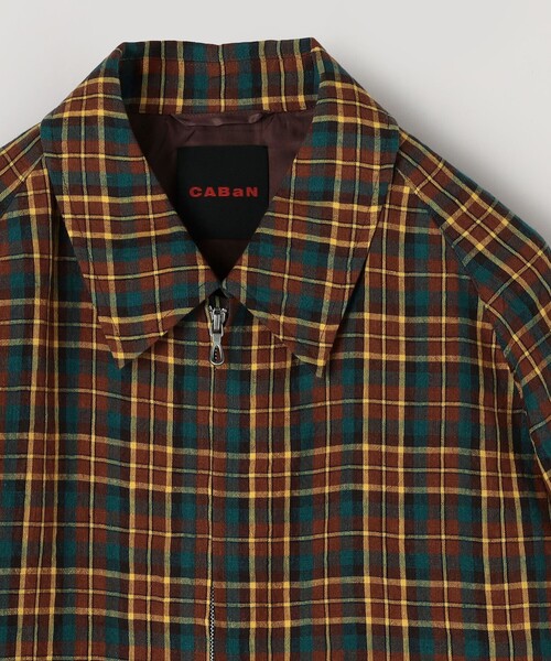caban(キャバン)の「アイリッシュタータンチェック ジップアップブルゾン(ダッフルコート・メンズ・ダークブラウン/カーキ・L/S/M)」の5枚目の写真