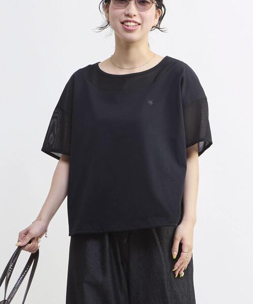 CONVERSE TOKYO(コンバーストウキョウ)の「MESH DOCKING TOPS(Tシャツ/カットソー・レディース・ホワイト/ブラック/グレー・FREE)」の14枚目の写真