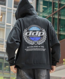 ddp（ディーディーピー）の「ddp/ディーディーピー 別注 サークルロゴ刺繍 ヘビーウェイト オーバーサイズ 裏起毛 ダブルジップパーカー（パーカー）」