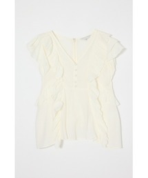 moussy SHOULDER FRILLS トップス ホワイト MOUSSY SHOULDER FRILLS