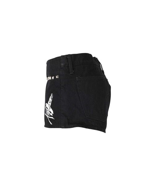 HYSTERIC GLAMOUR(ヒステリックグラマー)の「LOGO&PADLOCK デニムショートパンツ(デニムパンツ・レディース・ブラック・MEDIUM/SMALL/X-SMALL)」の3枚目の写真