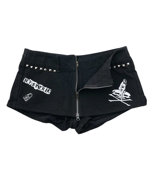HYSTERIC GLAMOUR(ヒステリックグラマー)の「LOGO&PADLOCK デニムショートパンツ(デニムパンツ・レディース・ブラック・MEDIUM/SMALL/X-SMALL)」の4枚目の写真