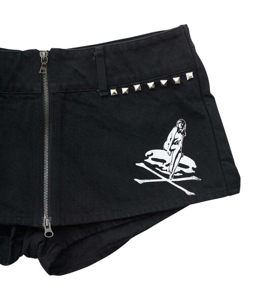HYSTERIC GLAMOUR(ヒステリックグラマー)の「LOGO&PADLOCK デニムショートパンツ(デニムパンツ・レディース・ブラック・MEDIUM/SMALL/X-SMALL)」の7枚目の写真