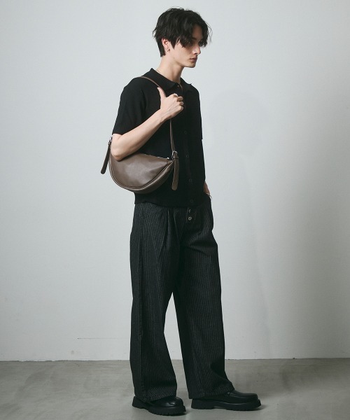 DAZE(デイズ)の「サーマル編み ニットポロシャツ(Tシャツ/カットソー・メンズ・グレー/ブラック/チャコールグレー・SMALL/MEDIUM/LARGE)」の8枚目の写真