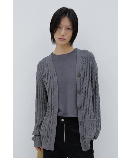 DEINET(ダイニット)の「DEINET CABLE CARDIGAN IN CHARCOAL(カーディガン/ボレロ・レディース・その他・FREE)」の1枚目の写真