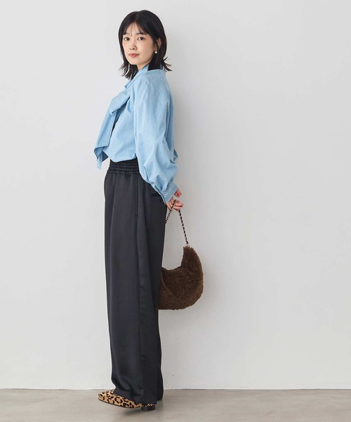 Gready Brilliant（グレディブリリアン）の「デニムリボンブラウス（シャツ/ブラウス・レディース・サックスブルー/インディゴブルー・38）」の6枚目の写真