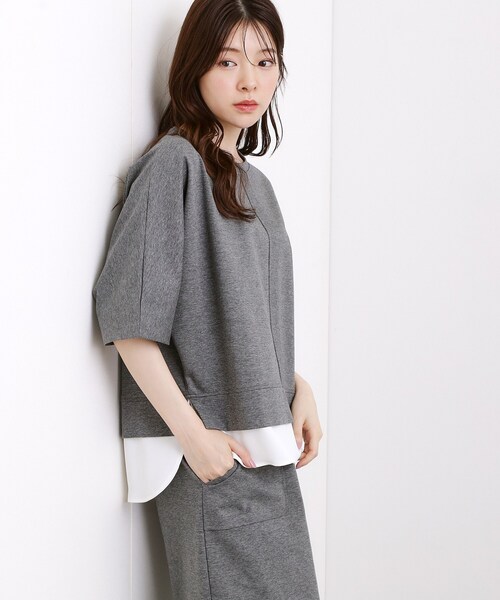 grove(グローブ)の「【着回し◎】レイヤード風セットアップ(セットアップ・レディース・チャコールグレー/ダークオリーブ/ブラック・01/02/03)」の6枚目の写真