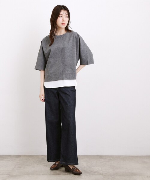 grove(グローブ)の「【着回し◎】レイヤード風セットアップ(セットアップ・レディース・チャコールグレー/ダークオリーブ/ブラック・01/02/03)」の9枚目の写真