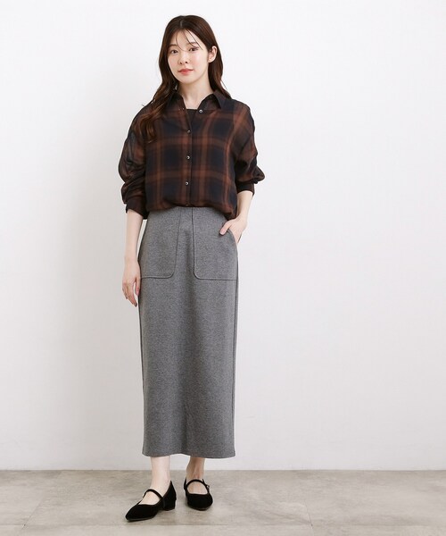 grove(グローブ)の「【着回し◎】レイヤード風セットアップ(セットアップ・レディース・チャコールグレー/ダークオリーブ/ブラック・01/02/03)」の10枚目の写真