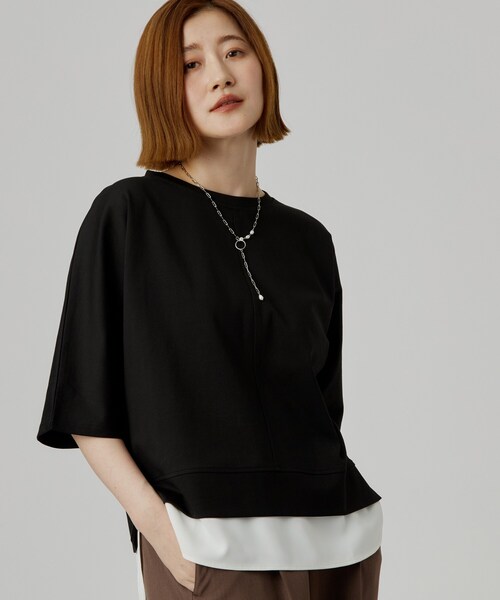 grove(グローブ)の「【着回し◎】レイヤード風セットアップ(セットアップ・レディース・チャコールグレー/ダークオリーブ/ブラック・01/02/03)」の12枚目の写真
