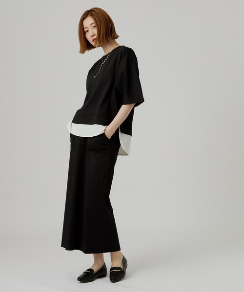 grove(グローブ)の「【着回し◎】レイヤード風セットアップ(セットアップ・レディース・チャコールグレー/ダークオリーブ/ブラック・01/02/03)」の17枚目の写真