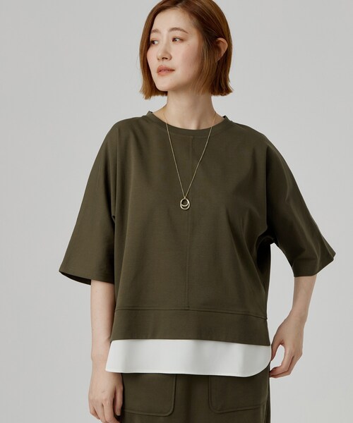 grove(グローブ)の「【着回し◎】レイヤード風セットアップ(セットアップ・レディース・チャコールグレー/ダークオリーブ/ブラック・01/02/03)」の21枚目の写真