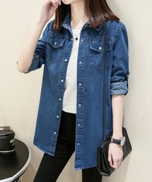 ベーシックデニムロングシャツ