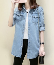 ベーシックデニムロングシャツ