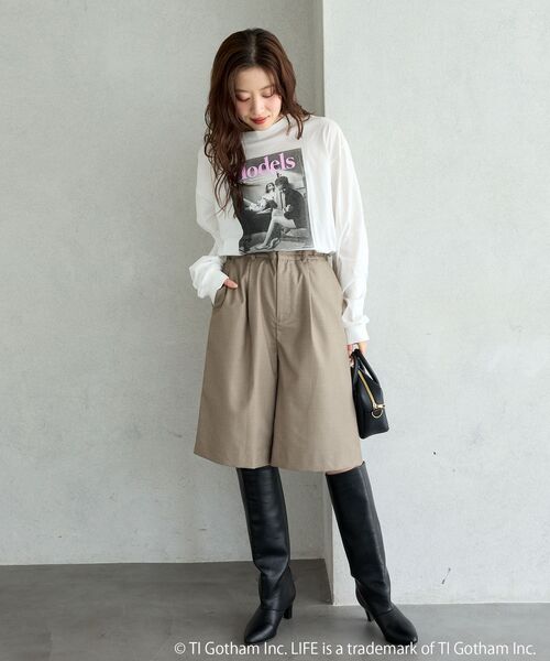 le.coeur blanc(ルクールブラン)の「タックハーフパンツ(その他パンツ・レディース・ブラック/グレイッシュベージュ・38)」の16枚目の写真