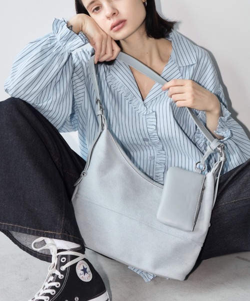 Aimelibra(エメリブラ)の「デニムトートバッグ/ショルダーバッグ(ショルダーバッグ・レディース・ブルー/ブラック・FREE)」の2枚目の写真