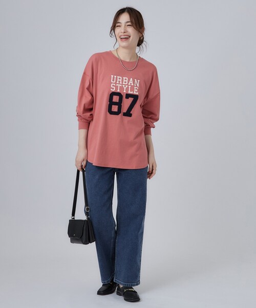 SHOO・LA・RUE（シューラルー）の「【選べる4柄/体型カバー】ゆるっと着られる BIGロンT（Tシャツ/カットソー・レディース・ブラック/ライトグレー/ホワイト/ベビーピンク・00）」の19枚目の写真