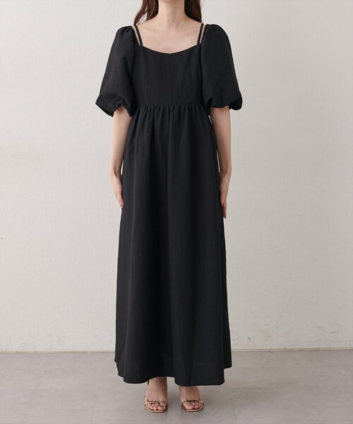 natural couture(ナチュラルクチュール)の「2WAYパフスリーブワンピース(ワンピース・レディース・オフホワイト/ネイビー/ブラウン/ブラック・FREE)」の17枚目の写真