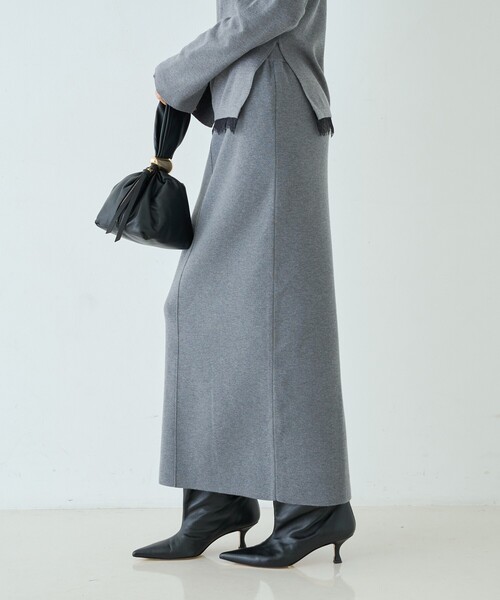 Rouge vif Anna(ルージュヴィフアンナ)の「【セットアップ対応】ウール混タイトニットスカート/ウエストゴム(スカート・レディース・レッド/ベージュ/グレー・36/38)」の5枚目の写真