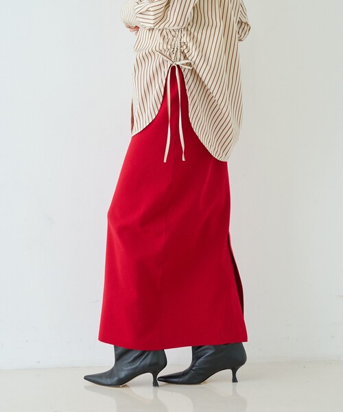 Rouge vif Anna(ルージュヴィフアンナ)の「【セットアップ対応】ウール混タイトニットスカート/ウエストゴム(スカート・レディース・レッド/ベージュ/グレー・36/38)」の11枚目の写真