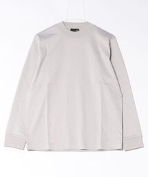 *Tシャツ メンズ 長袖 ストレッチ 抗菌防臭 UV 綿 コットン 無地 シルケット スムス モックネック ドレスT