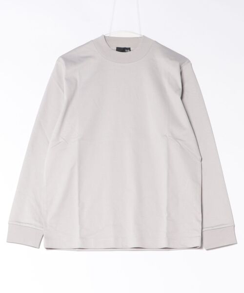 TAKA-Q(タカキュー)の「*Tシャツ メンズ 長袖 ストレッチ 抗菌防臭 UV 綿 コットン 無地 シルケット スムス モックネック ドレスT(Tシャツ/カットソー・メンズ・ネイビー/ライトグレー/ボルドー・S/MEDIUM/LARGE/X-LARGE)」の1枚目の写真