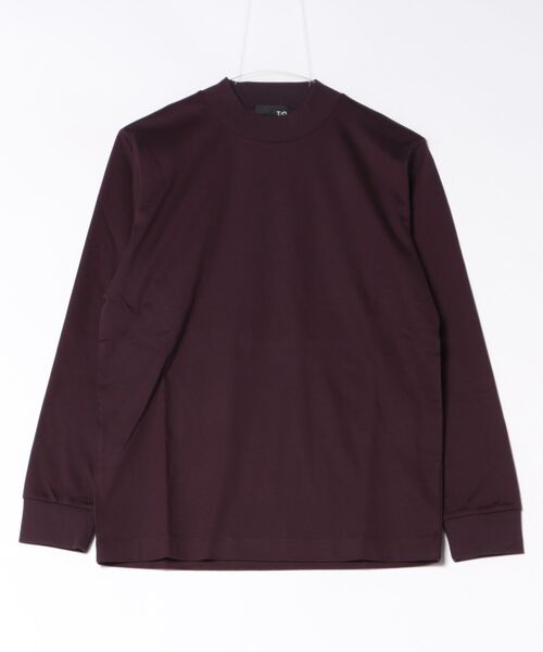 TAKA-Q(タカキュー)の「*Tシャツ メンズ 長袖 ストレッチ 抗菌防臭 UV 綿 コットン 無地 シルケット スムス モックネック ドレスT(Tシャツ/カットソー・メンズ・ネイビー/ライトグレー/ボルドー・S/MEDIUM/LARGE/X-LARGE)」の3枚目の写真