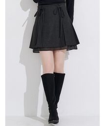 リボン付ボックスプリーツミニスカート