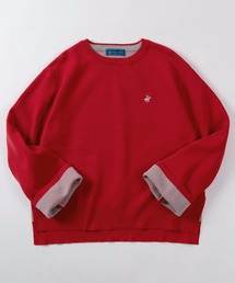 【71】【BEVERLY HILLS POLO CLUB/ビバリーヒルズポロクラブ】レディス ワイドスリーブ ニット/裏地配色/バイカラー/ビックシルエット/セーター