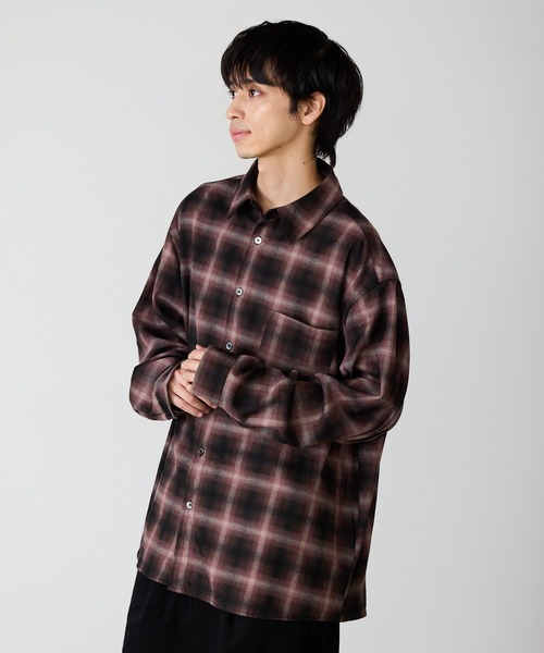 2AM(ツーエイエム)の「ワイドシルエット オンブレチェックシャツ(シャツ/ブラウス・メンズ・パープル/ブルー・L)」の17枚目の写真
