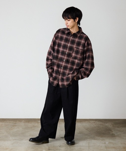 2AM(ツーエイエム)の「ワイドシルエット オンブレチェックシャツ(シャツ/ブラウス・メンズ・パープル/ブルー・L)」の15枚目の写真